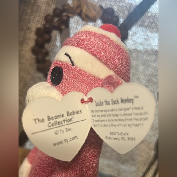 NWT TY Pink Beanie Buddy Socks the Sock Monkey 🙈 - Picture 10 of 13
